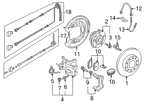 2008 Volkswagen R32 Brake Components Diagram 2