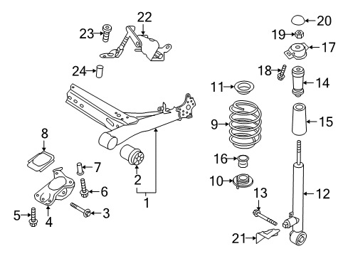 2015 Volkswagen Golf SportWagen Rear Suspension Components Diagram