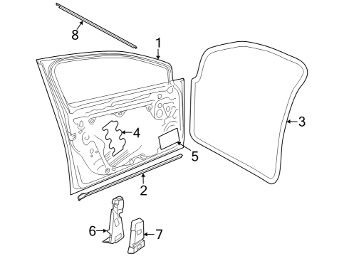 2025 Volkswagen Golf R Door & Components Diagram
