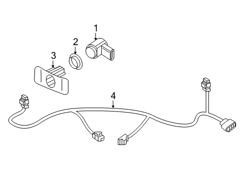 2018 Volkswagen Beetle Electrical Components - Front Bumper Diagram