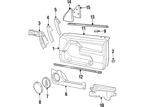 1997 Volkswagen Cabrio Interior Trim - Door Diagram