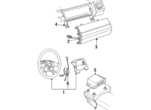 1996 Volkswagen Golf Air Bag Components Diagram