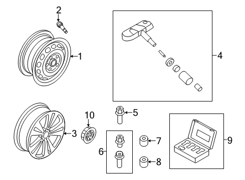 2015 Volkswagen CC Wheel Covers & Trim Diagram 3