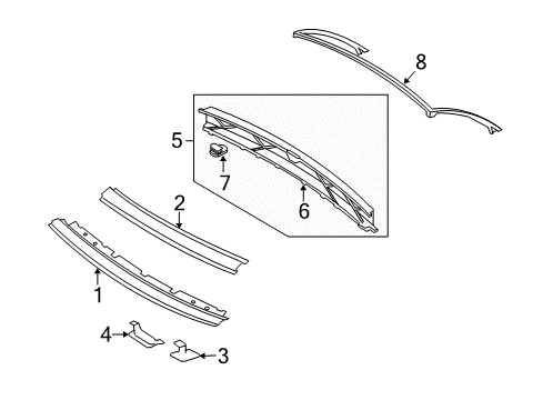 2008 Volkswagen Eos Windshield Header & Components