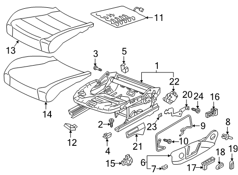2025 Volkswagen Jetta Driver Seat Components Diagram
