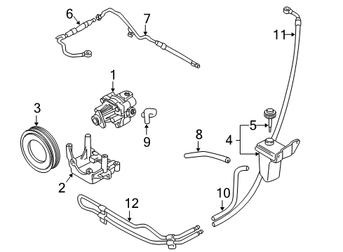 2004 Volkswagen Passat Power Steering Pump Diagram for 3B0-422-154-H