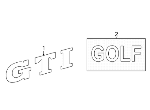 2025 Volkswagen GTI Exterior Trim - Lift Gate Diagram