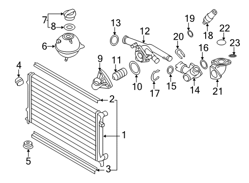 2014 Volkswagen CC Radiator & Components Diagram 2