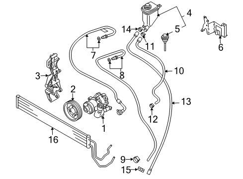 2005 Volkswagen Touareg P/S Pump & Hoses Diagram