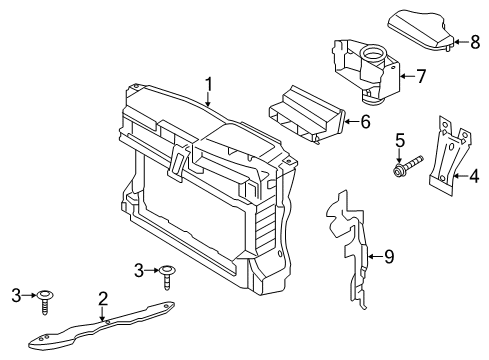 2013 Volkswagen Golf Radiator Support Diagram