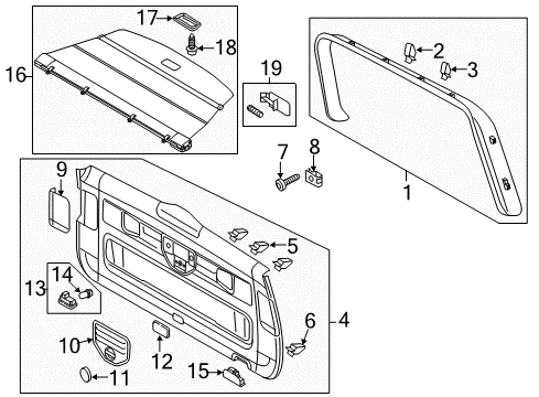 2014 Volkswagen Touareg Interior Trim - Lift Gate Diagram