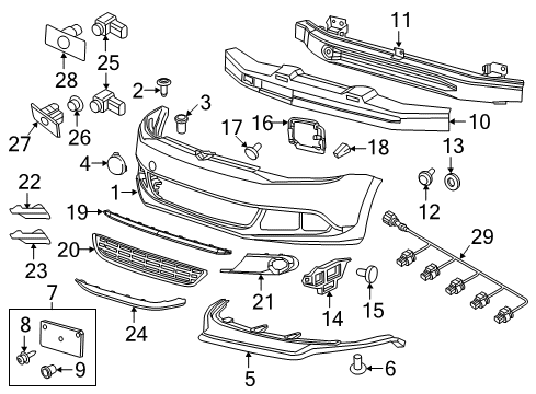 2015 Volkswagen Jetta Bumper & Components - Front Diagram