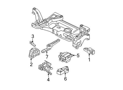 2007 Volkswagen Passat Engine & Trans Mounting Diagram