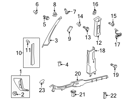 2012 Volkswagen Jetta Interior Trim - Pillars Diagram 2