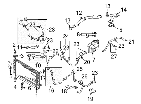 2003 Volkswagen Passat Radiator Diagram for 3B0-121-253-B