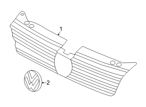 2024 Volkswagen Taos Grille & Components Diagram