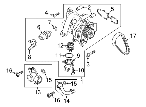 2017 Volkswagen CC Water Pump - Belts Diagram 2