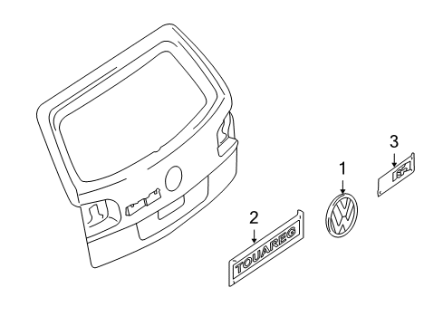 2004 Volkswagen Touareg Exterior Trim - Lift Gate Diagram