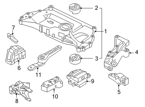 2010 Volkswagen GTI Engine & Trans Mounting Diagram