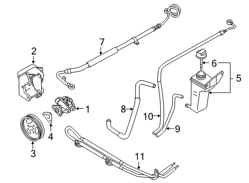2002 Volkswagen Passat P/S Pump & Hoses Diagram 4
