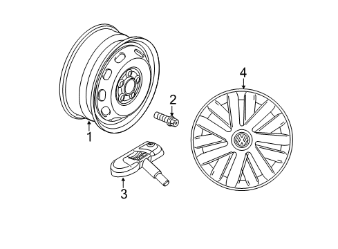 2010 Volkswagen Jetta Wheels & Trim Diagram 3