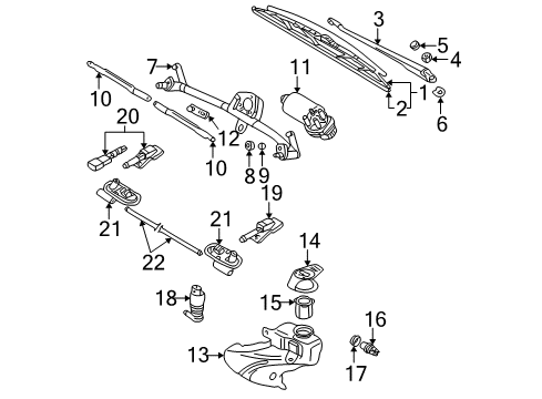 2002 Volkswagen Passat Wiper & Washer Components Diagram 3