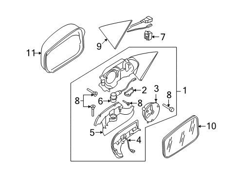 2004 Volkswagen Phaeton Mirrors Diagram
