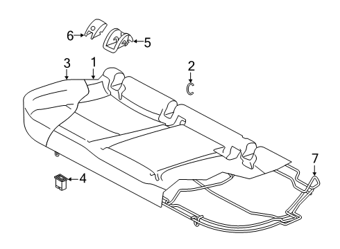2023 Volkswagen Arteon Rear Seat Components Diagram 5