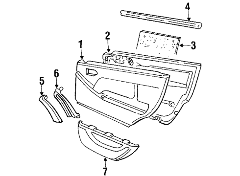 1994 Volkswagen Passat Interior Trim - Rear Door Diagram