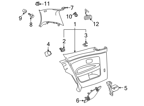 2006 Volkswagen Rabbit Interior Trim - Quarter Panels Diagram