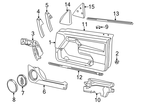 2001 Volkswagen Cabrio Interior Trim - Door Diagram