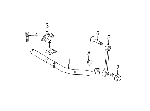 2011 Volkswagen Touareg Stabilizer Bar & Components Diagram 4