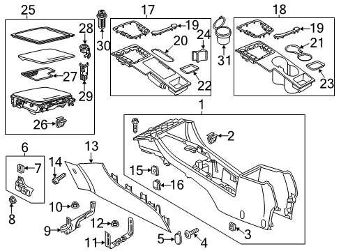 2012 Volkswagen Passat Console Diagram