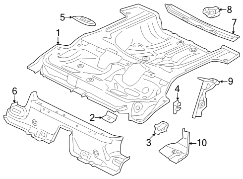 2025 Volkswagen GTI Rear Floor & Rails Diagram
