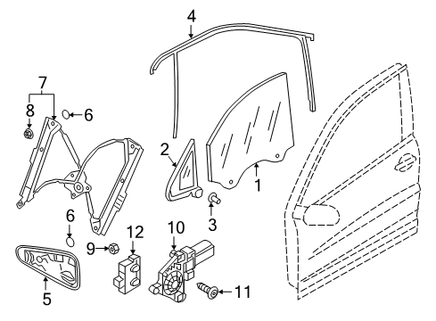 2023 Volkswagen Tiguan Glass - Door Diagram