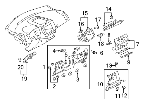 2017 Volkswagen Tiguan Instrument Panel Components