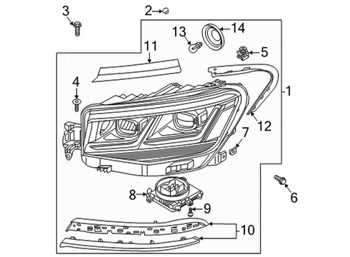 2020 Volkswagen Atlas Cross Sport Headlamps Diagram 2