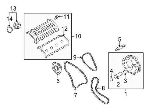 2009 Volkswagen Touareg Valve & Timing Covers Diagram
