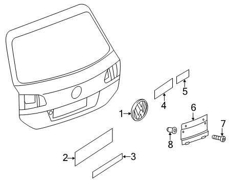 2014 Volkswagen Touareg Nameplate Diagram for 7P6-853-675-C-WWS