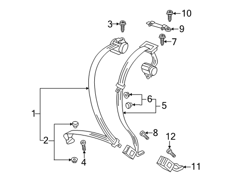 2021 Volkswagen Passat Seat Belt - Body Diagram 2