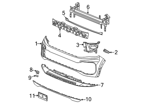 2022 Volkswagen Atlas Bumper & Components - Front Diagram 2