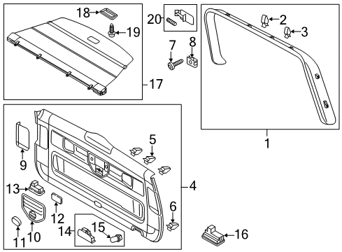 2016 Volkswagen Touareg Interior Trim - Lift Gate Diagram
