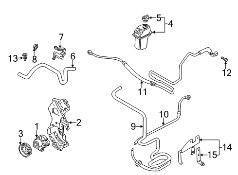 2001 Volkswagen Beetle P/S Pump & Hoses Diagram