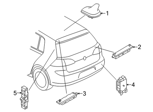 2023 Volkswagen GTI Antenna & Radio Diagram