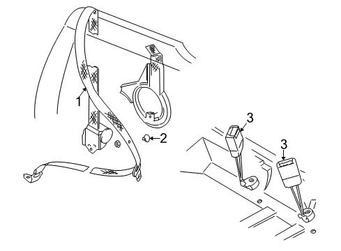 1999 Volkswagen Cabrio Seat Belt - Body Diagram 4