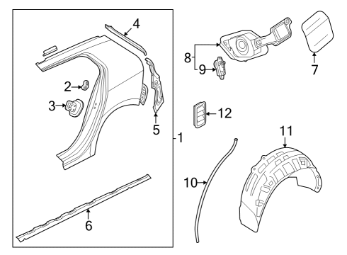 2025 Volkswagen Golf R Quarter Panel & Components