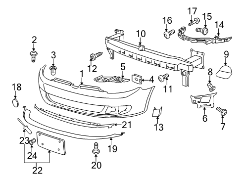2011 Volkswagen Jetta Bumper & Components - Front Diagram 2