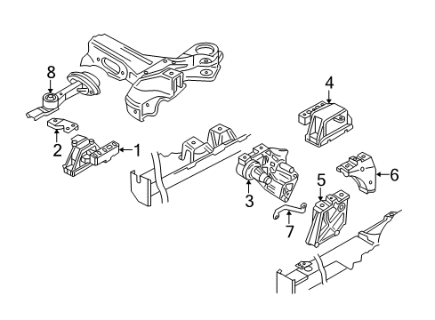 2004 Volkswagen Golf Engine & Trans Mounting Diagram 4