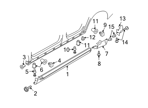2009 Volkswagen Passat Exterior Trim - Pillars Diagram 2