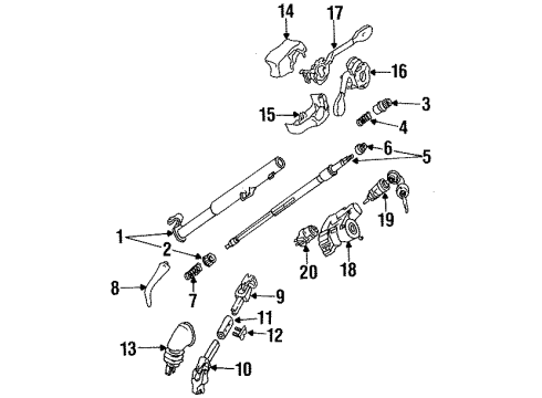 1993 Volkswagen Jetta Steering Column Assembly Diagram 2